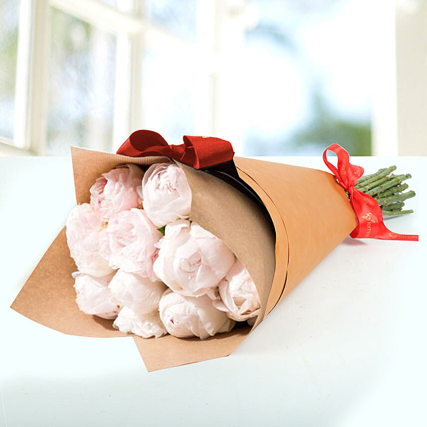 10 Light Pink Peonies Bouquet