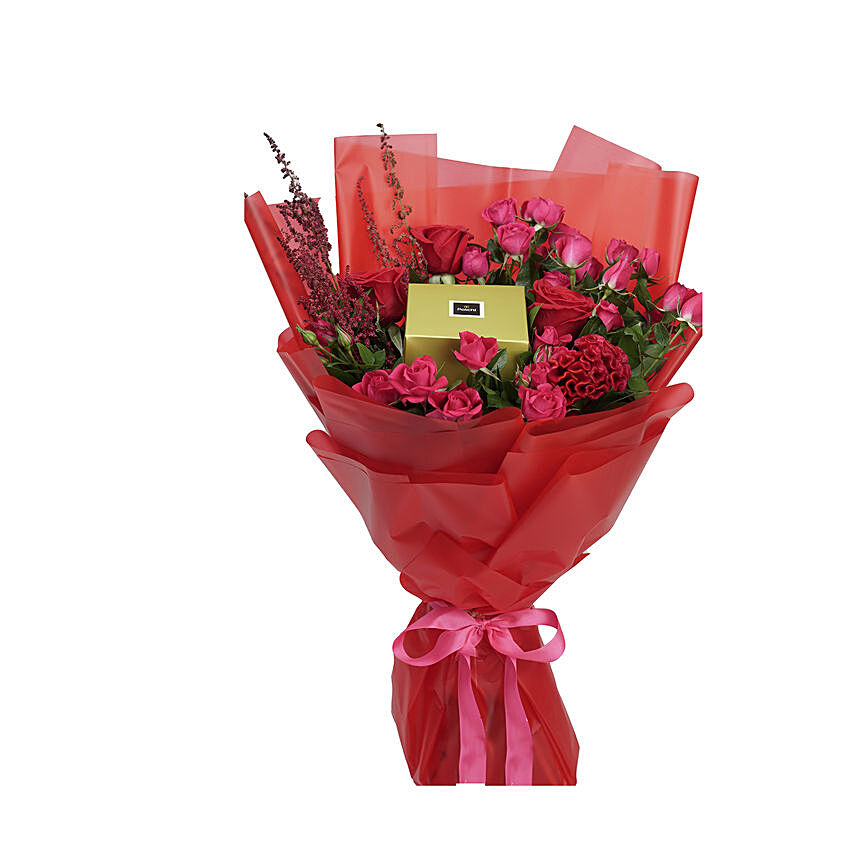 Mixed Flowers & Patchi Chocolates Bouquet