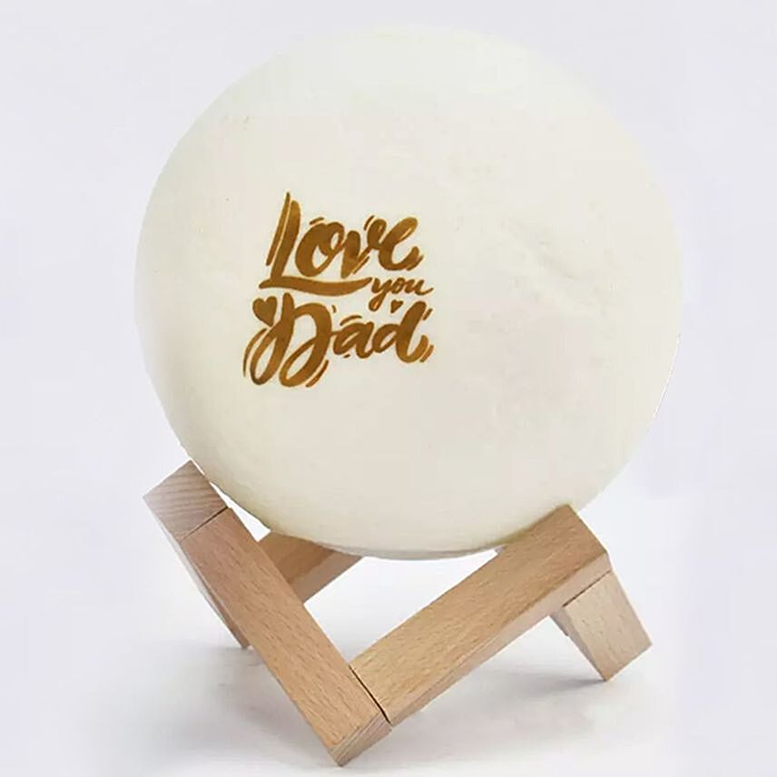 Love You Dad Engraved Moon Lamp