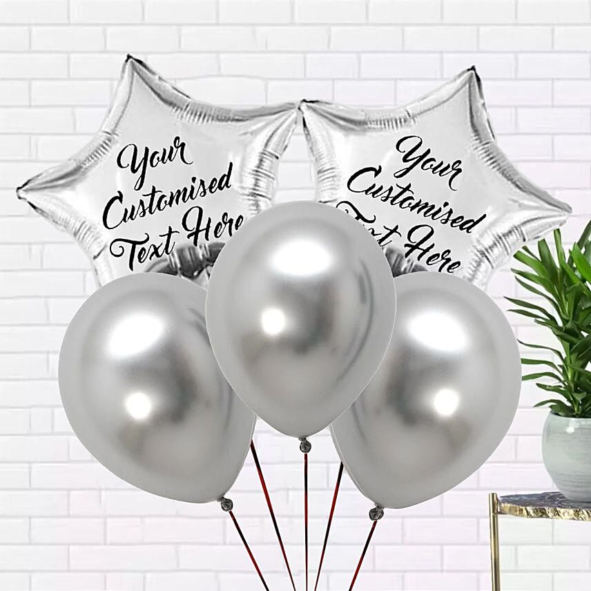 Set of Customized Silver Balloons