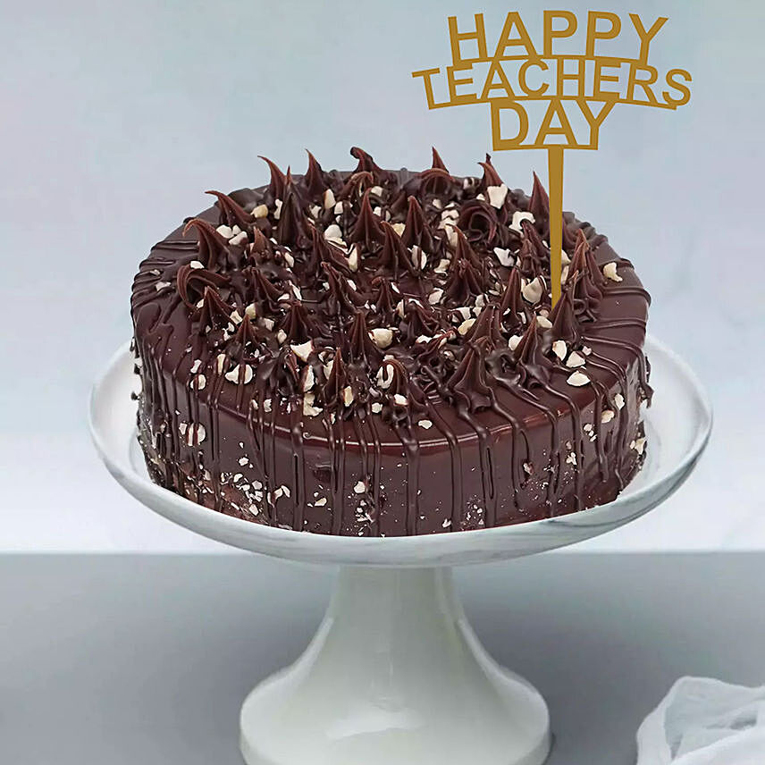 Chocolate Hazelnut Cake with Teachers Day Topper 1 Kg