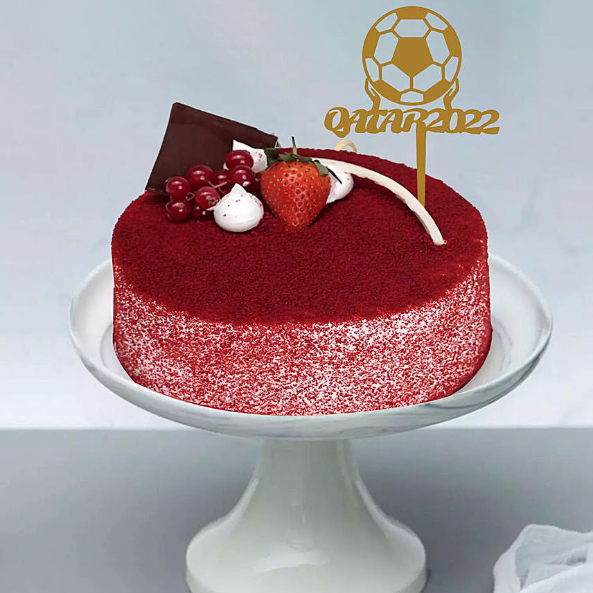 Red Velvet Cake For FWC Qatar 2022 1.5 Kg