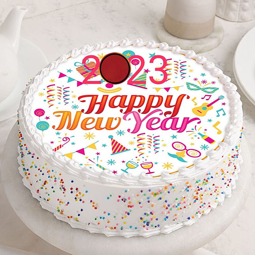 2023 Happy New Year Vanilla Cake