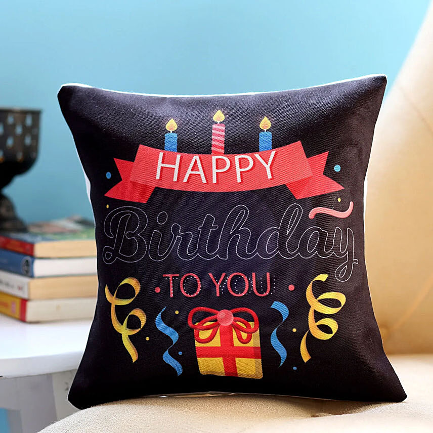 Birthday Candles and Gift Cushion