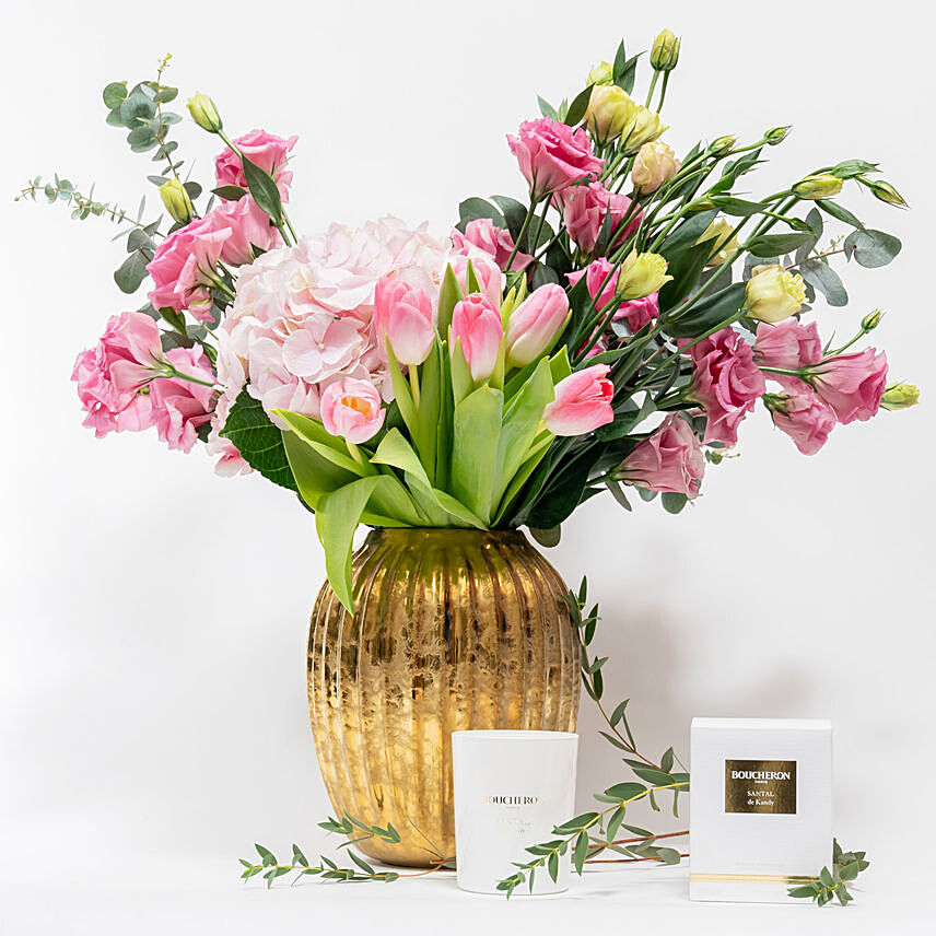 Flower Arrangement in Vase with Perfume