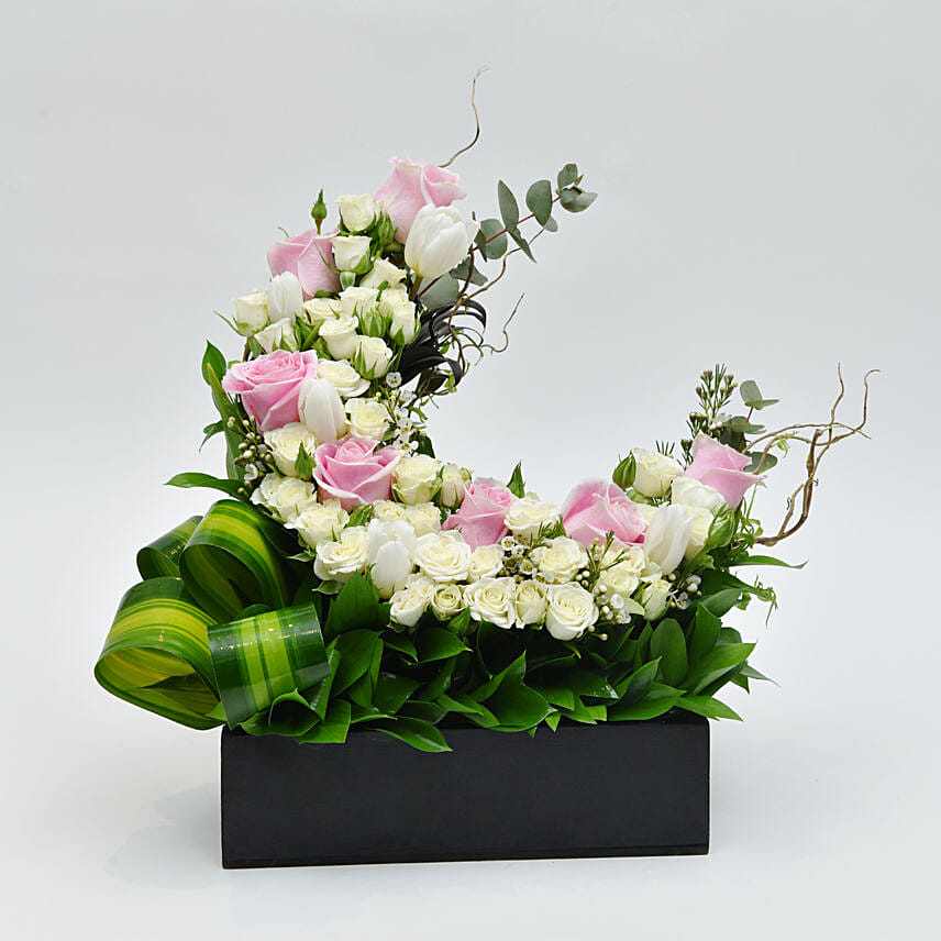 Crescent Flower Arrangement