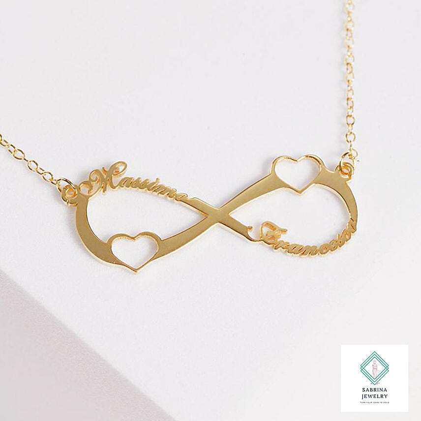 Infinity Name Silver Necklace Silver Color