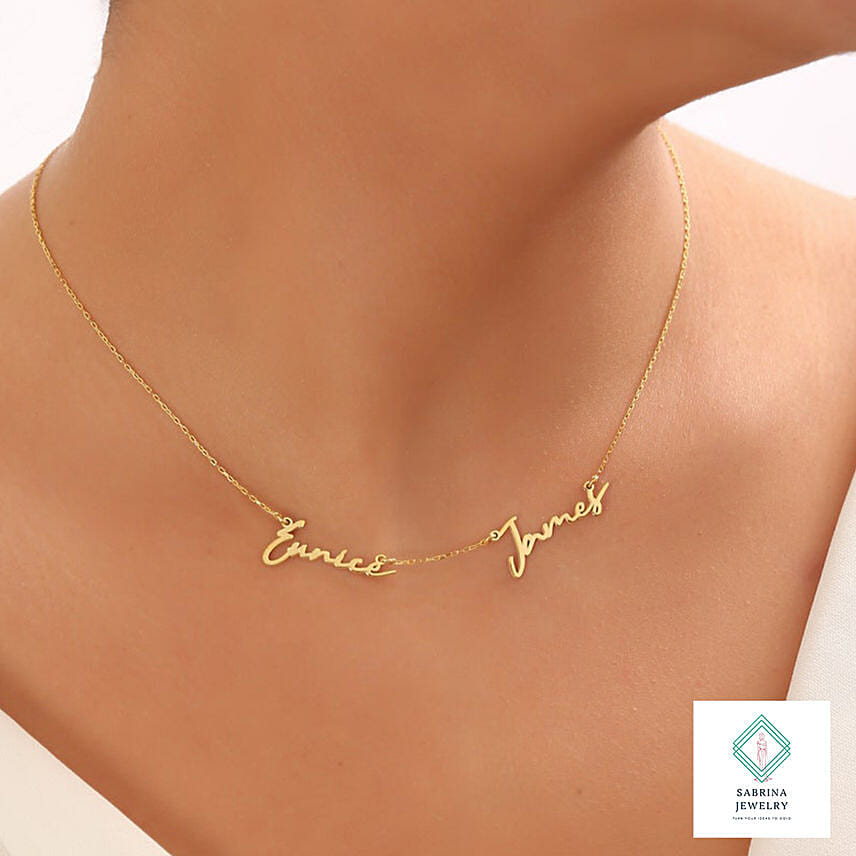 Rose gold on sale name necklace