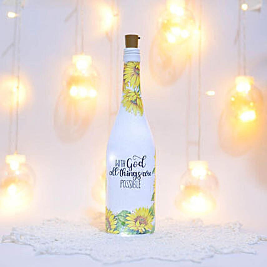 Led Hand Painted Glass Bottle