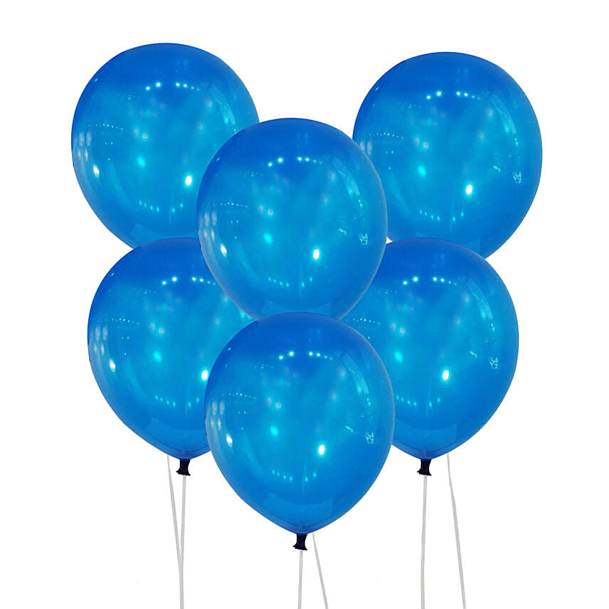 Blue Color Latex Balloons 6 Pieces