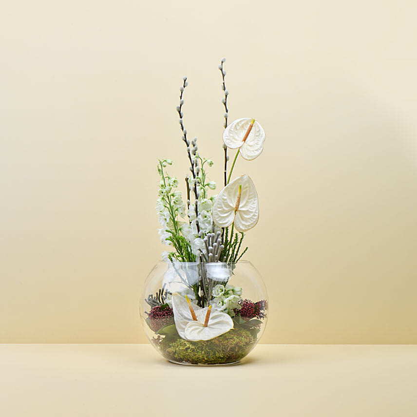 Flowers In Fish Bowl