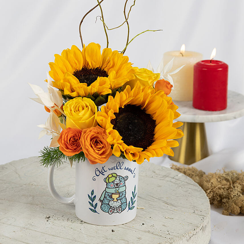 Get Well Soon Flowers Mug