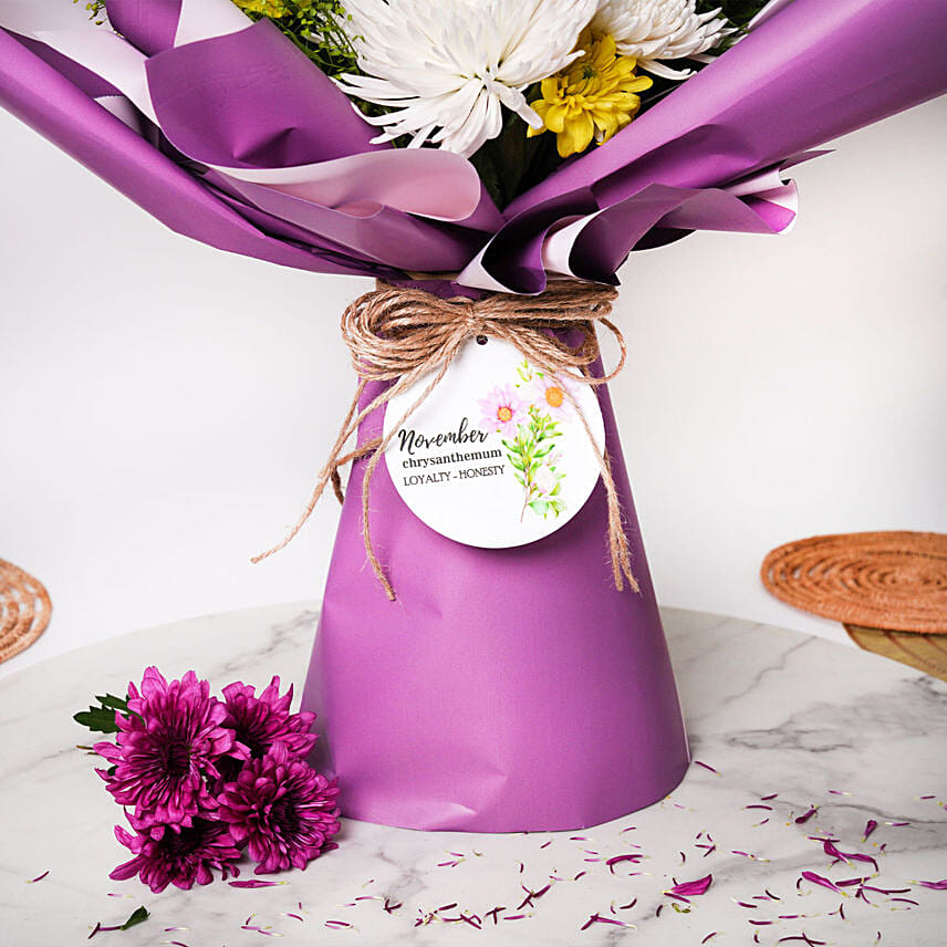 Online November Birthday Flower Bouquet Gift Delivery in Qatar - FNP