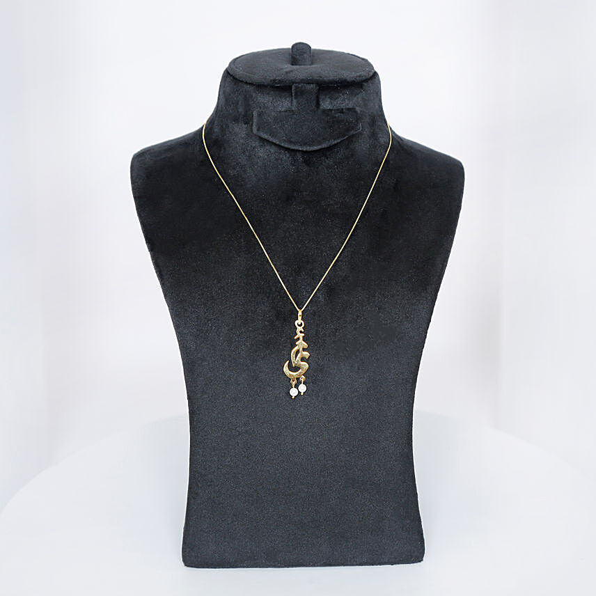 Gold Plated Silver Necklace Omi with Pearl