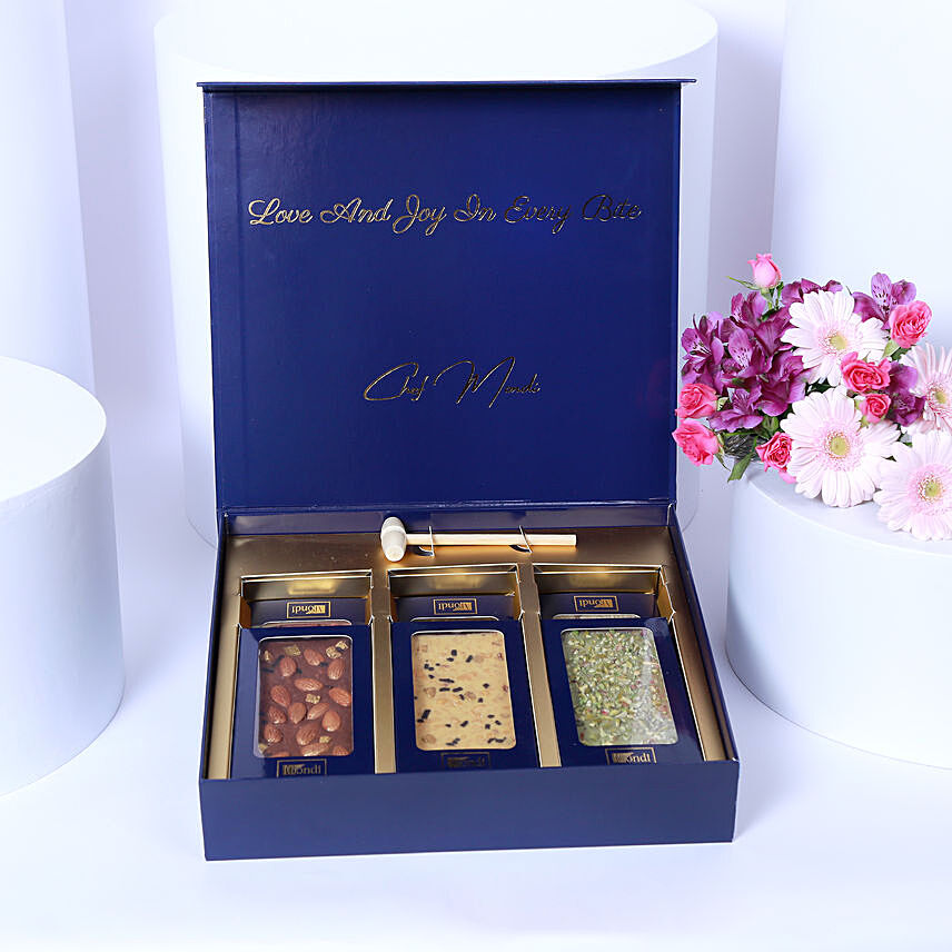 Premium Arrangement of Chocolate Box and Flowers