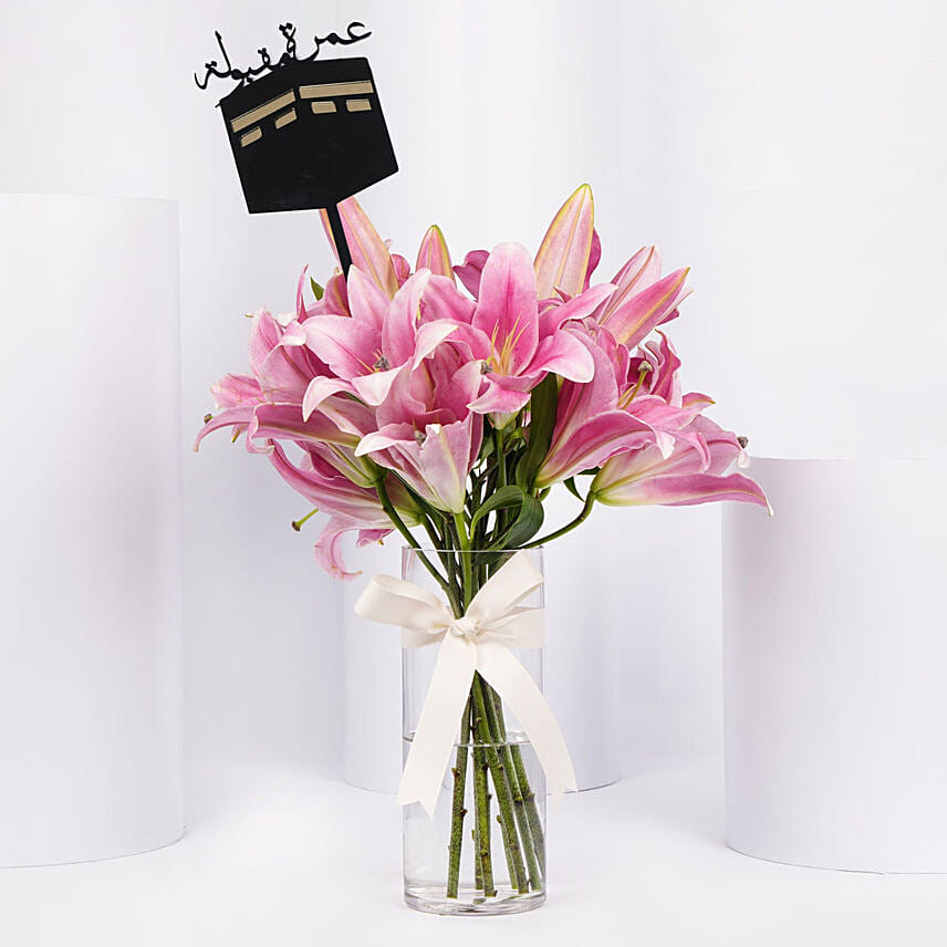 Blushing Pink Lillies | Umrah Mubarak