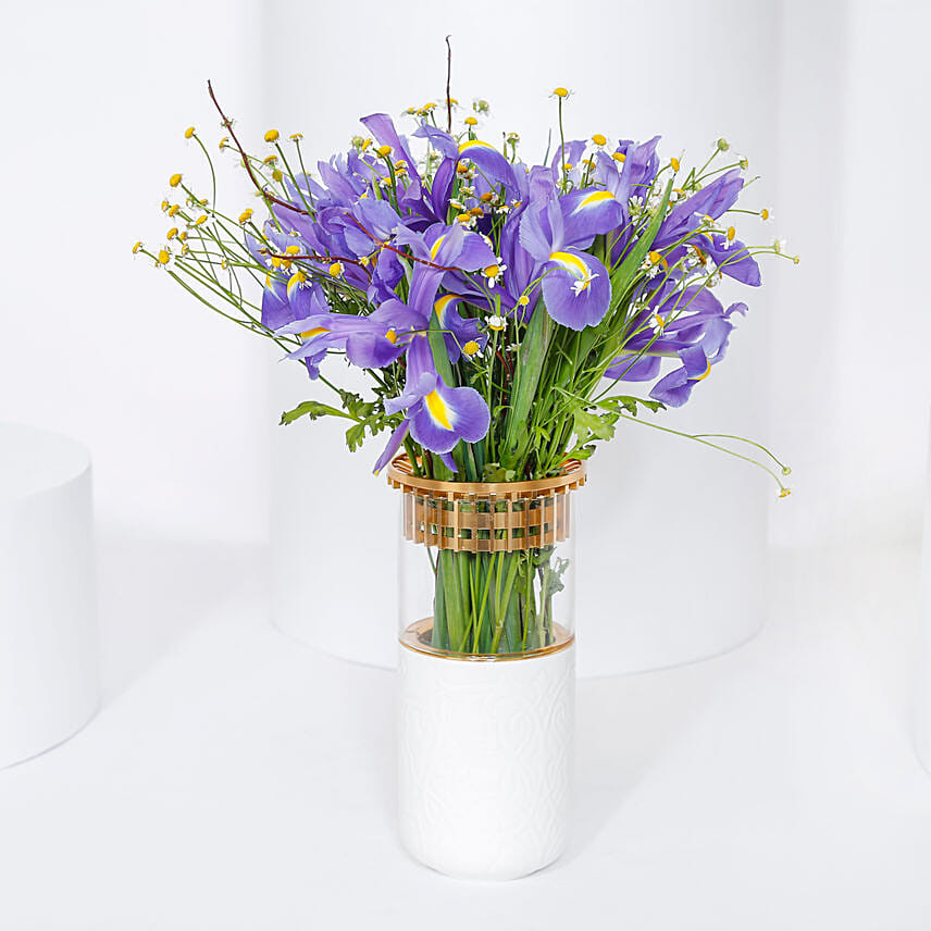 Irs Blue Flower Vase Arrangement