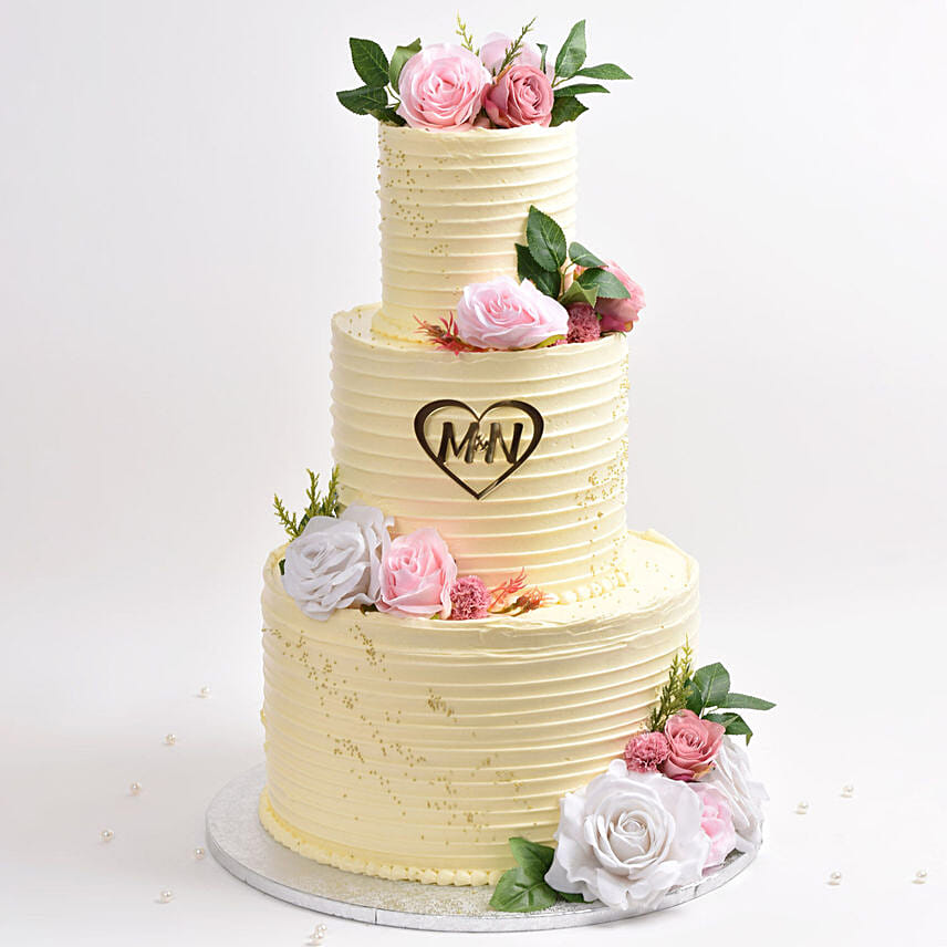 Cream Delights Wedding Cake