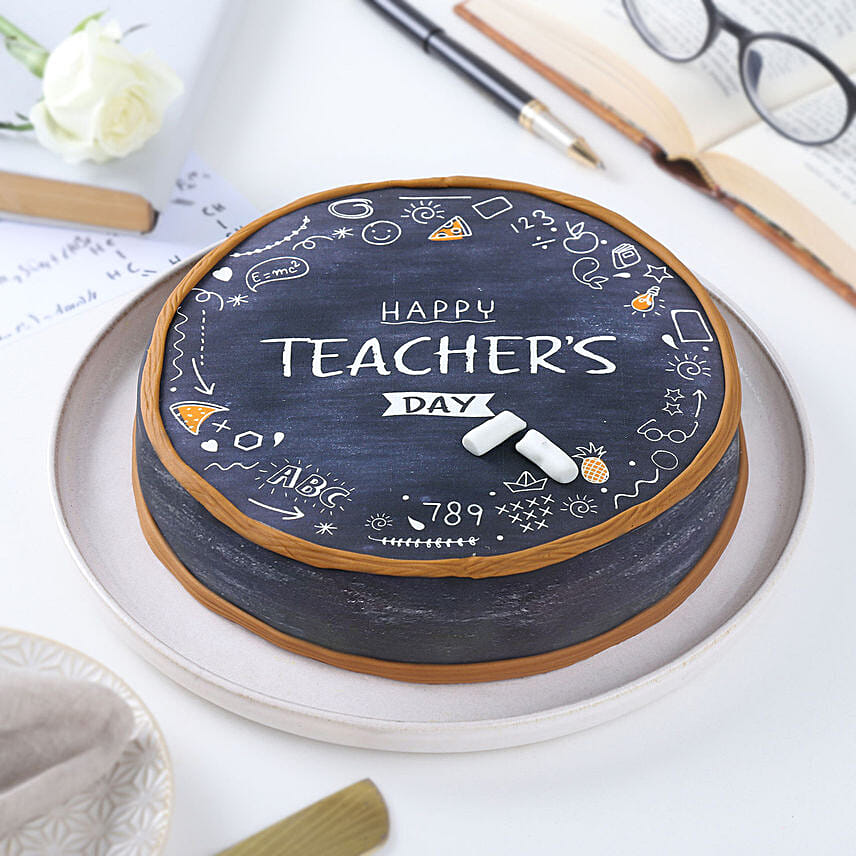 Happy Teachers Day Chocolate Fondant Cake One Kg