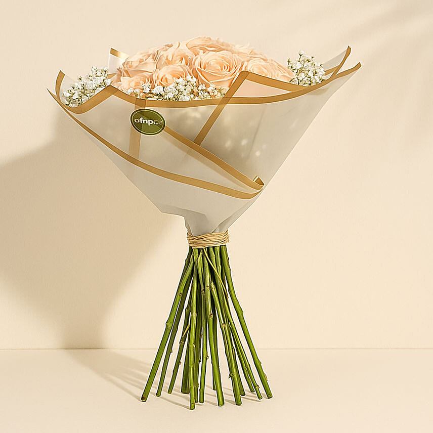 باقة 20 وردة جورية لون مشمشي في غلاف شفاف أنيق باقة 20 وردة جورية لون مشمشي في غلاف شفاف أنيق: أرسل أزهار عيد الميلاد إلى قطر