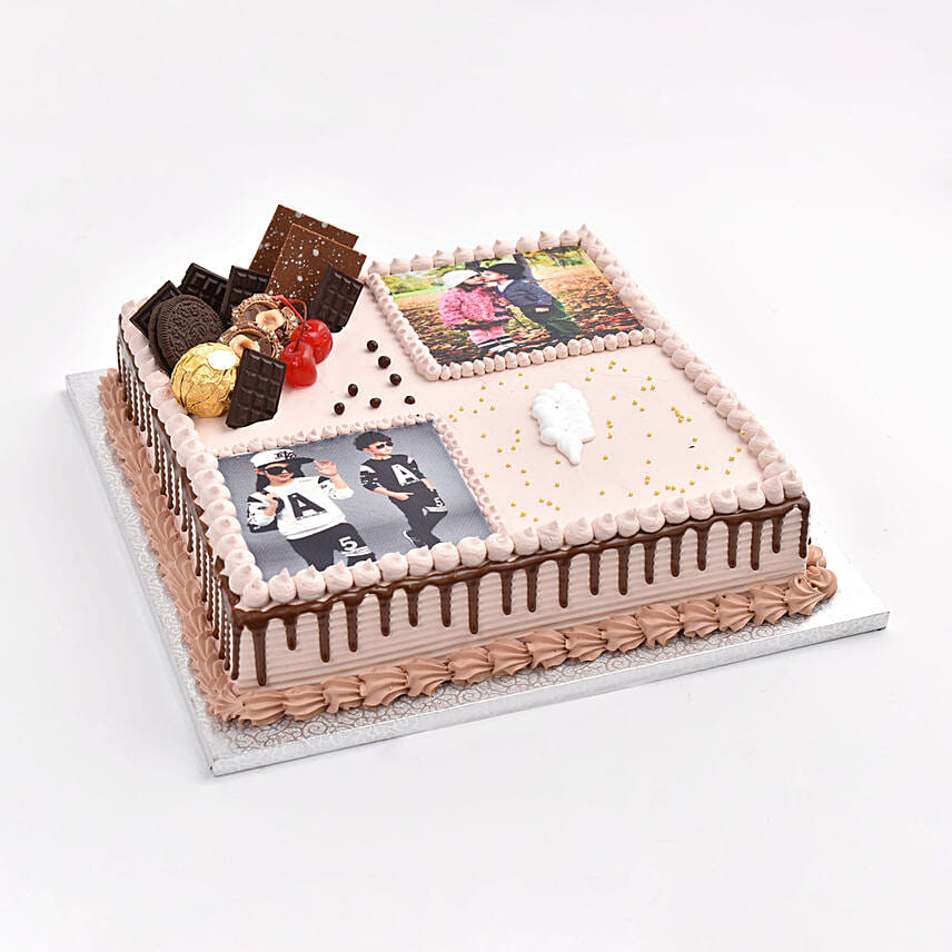 Photo Collage Square Cake Photo Collage Square Cake: Send Personalised Gifts To Qatar