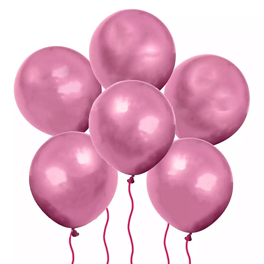 Pink Balloons Set of 6: Send Balloons To Qatar 