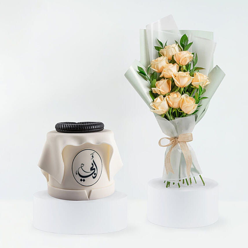 Father's Roses & Cake: 