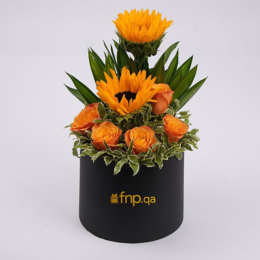 Get Well Soon Flowers Box: أرسل عباد الشمس إلى قطر