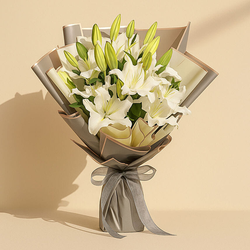 Beautiful Lilies Bouquet: Send Flowers to Qatar