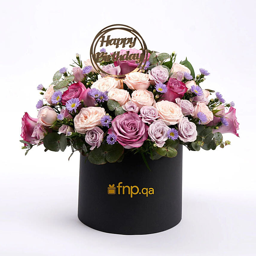 Birthday Flowers Box: Send Flowers to Qatar