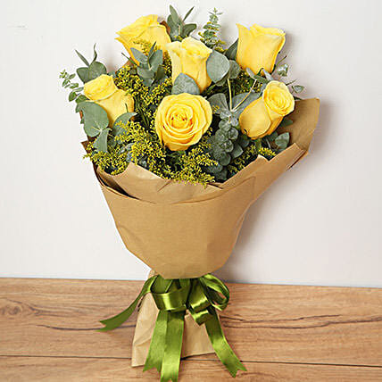 Bouquet Of Yellow Roses QT: 
