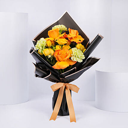 Colorful Roses Bouquet: Send Birthday Gift For Husband To Qatar