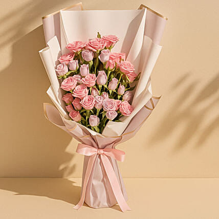 Purple and Pink Spray Rose Bunch: 