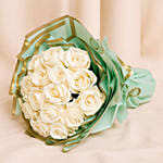 15 White Roses Bouquet