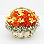 Basket Of Orange Roses