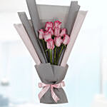 Delicate 10 Pink Roses Bouquet