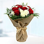 Graceful White & Red Roses Bouquet