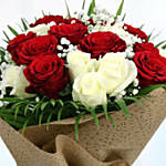 Graceful White & Red Roses Bouquet