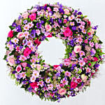 Pink & Purple Flowers Wreath