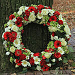 Red & White Roses Wreath
