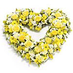 Yellow Flowers Heart Shaped Arrangement