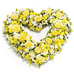 Yellow Flowers Heart Shaped Arrangement