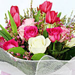 Tulips & Roses With Patchi Chocolates- Premium