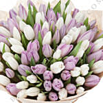 White & Purple Tulips- Deluxe