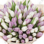 White & Purple Tulips- Standard