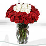 White & Red Roses Vase- Standard