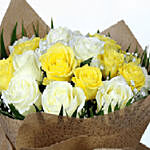 Yellow & White Roses Bouquet- Deluxe
