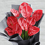 10 Stems Red Anthurium Bouquet