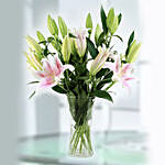 15 Stems Stargazer Pink Lilies Vase