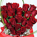 21 Red Stems Rose In Vase